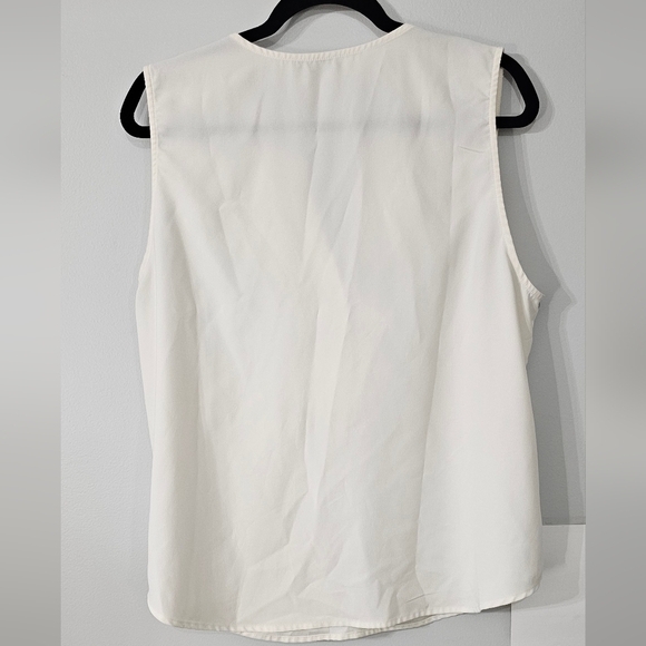 J. Crew Cream Ruffle V Neck Tank Top - Picture 6 of 6